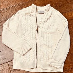 Cream Full Zip Cardigan Sweater